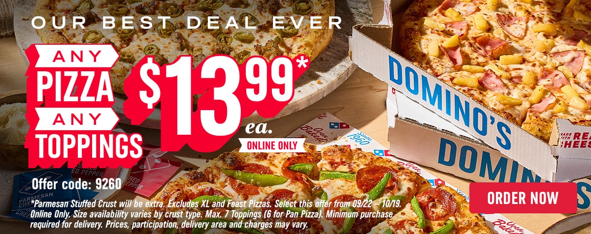 Domino's TV Spot, 'Best Deal Ever: Any Pizza, Any Toppings: $9.99 ... Dominos best deal ever