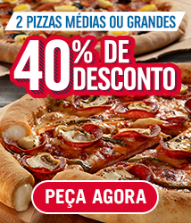 DUAS PIZZAS COM 40% OFF