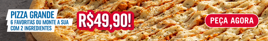 Pizza média com 2 ingredientes ou 6 sabores favoritos por R$49,90