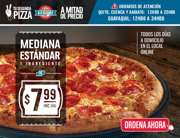 Domino's Pizza Ecuador, Ordena Online 